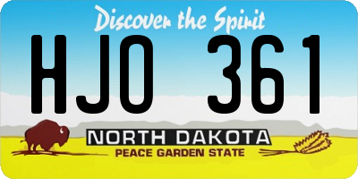 ND license plate HJO361