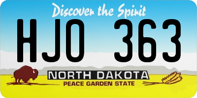 ND license plate HJO363