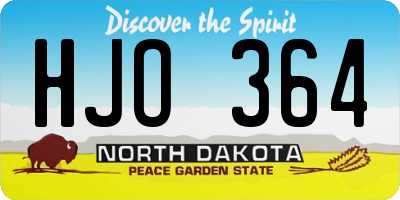 ND license plate HJO364