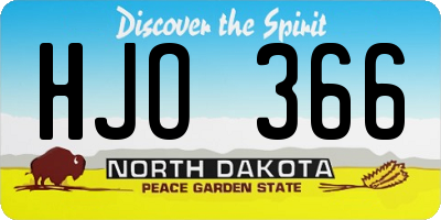 ND license plate HJO366