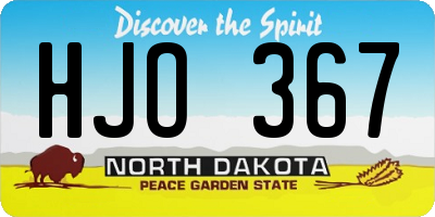 ND license plate HJO367