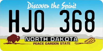 ND license plate HJO368