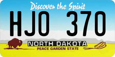 ND license plate HJO370