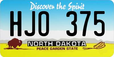 ND license plate HJO375