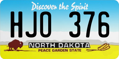 ND license plate HJO376