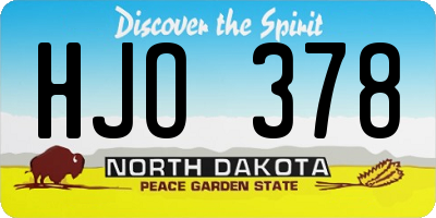 ND license plate HJO378