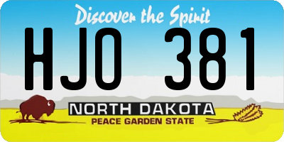 ND license plate HJO381