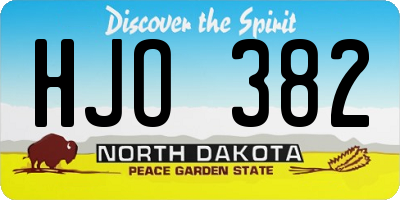 ND license plate HJO382