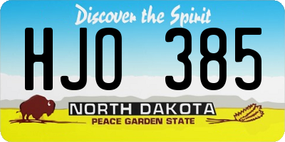 ND license plate HJO385