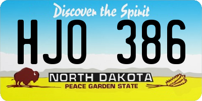 ND license plate HJO386