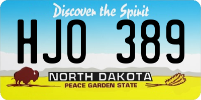 ND license plate HJO389