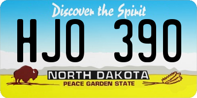 ND license plate HJO390