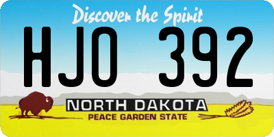 ND license plate HJO392