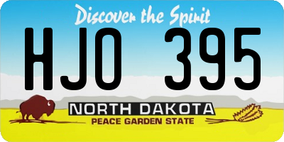 ND license plate HJO395