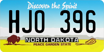 ND license plate HJO396