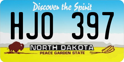 ND license plate HJO397