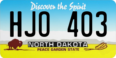 ND license plate HJO403