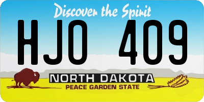 ND license plate HJO409