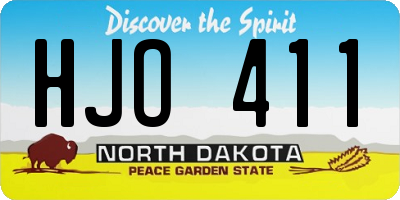 ND license plate HJO411