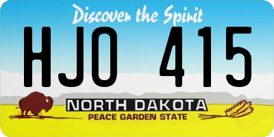 ND license plate HJO415