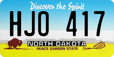 ND license plate HJO417