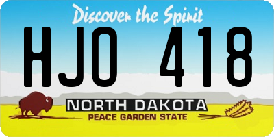 ND license plate HJO418