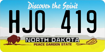 ND license plate HJO419