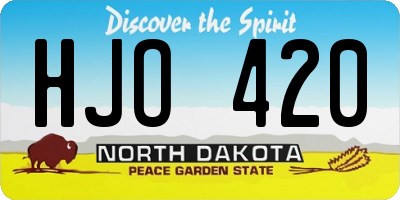 ND license plate HJO420