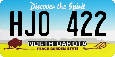 ND license plate HJO422