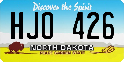 ND license plate HJO426