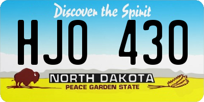 ND license plate HJO430