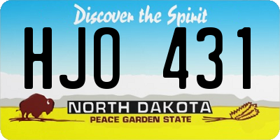 ND license plate HJO431