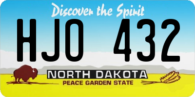 ND license plate HJO432