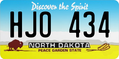 ND license plate HJO434