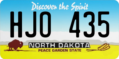 ND license plate HJO435