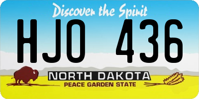 ND license plate HJO436