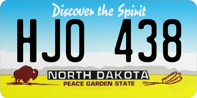 ND license plate HJO438