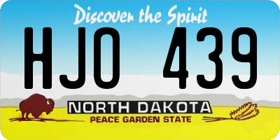 ND license plate HJO439