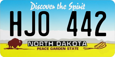 ND license plate HJO442