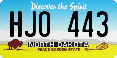 ND license plate HJO443