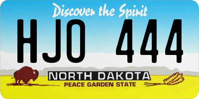 ND license plate HJO444