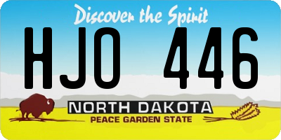 ND license plate HJO446