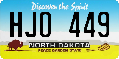 ND license plate HJO449