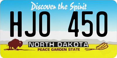 ND license plate HJO450