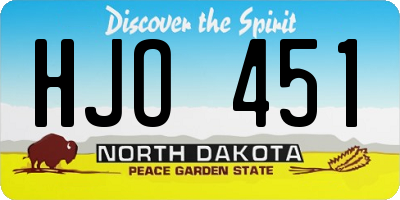 ND license plate HJO451