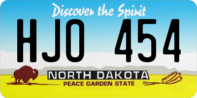 ND license plate HJO454