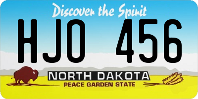 ND license plate HJO456