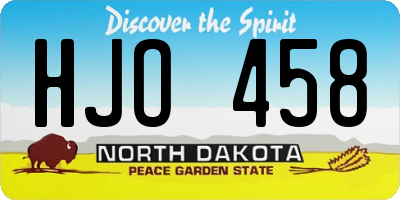 ND license plate HJO458