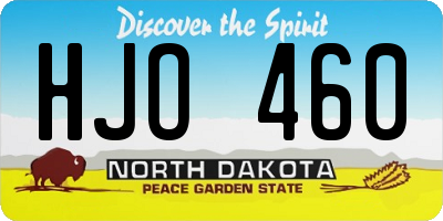 ND license plate HJO460