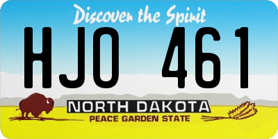 ND license plate HJO461